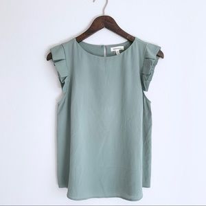 Monteau Sage Pleated Top